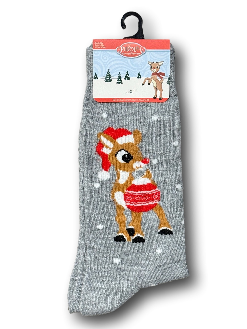 3/$20 Rudolph The Red Nosed Reindeer Christmas Holiday Funny Socks - NWT
